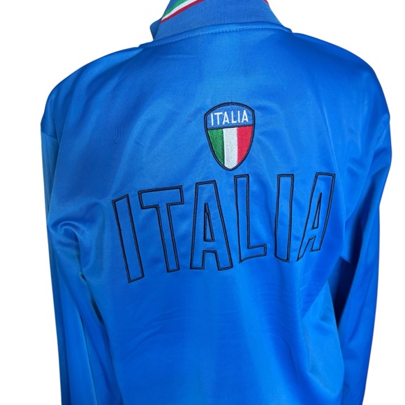 Italia Men’s Italy Track Jacket Blue Zip Up | Soccer Y2K | Size M - Picture 5 of 10